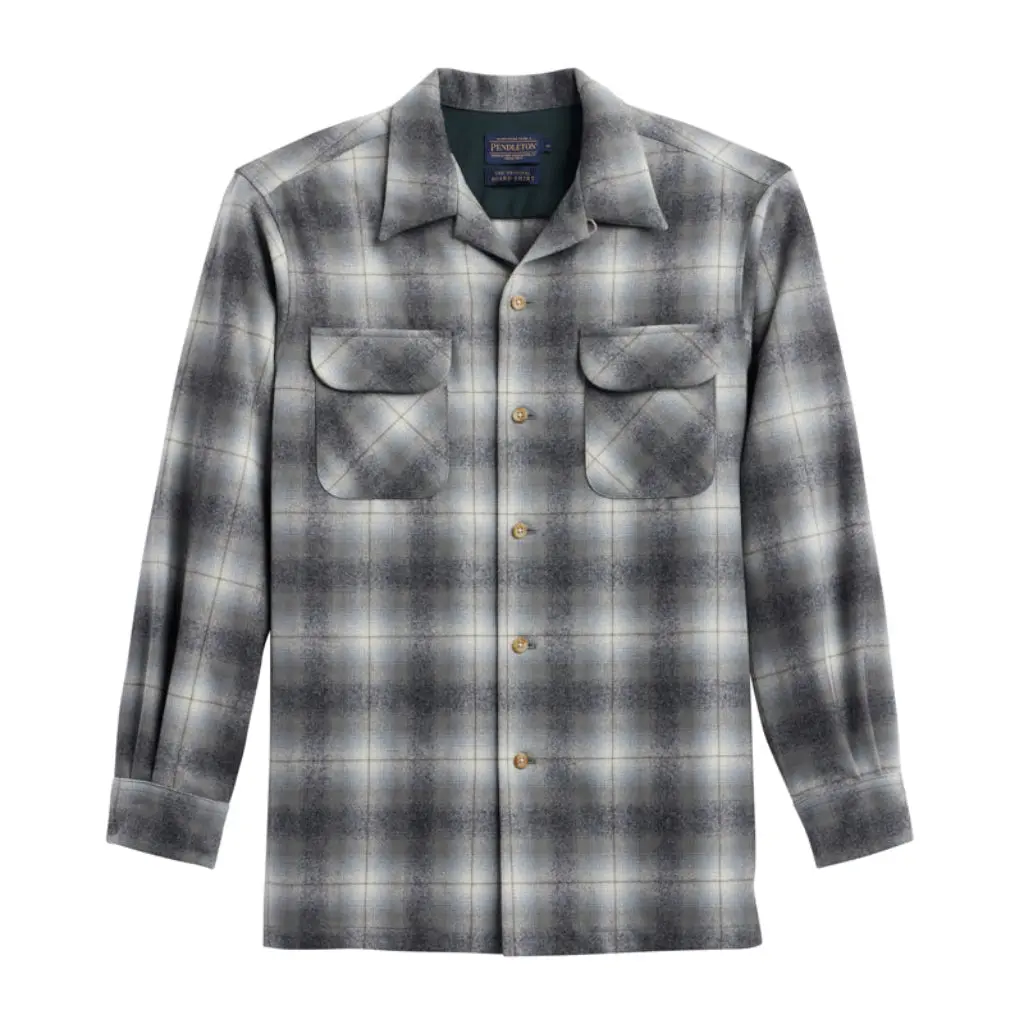 Pendleton Menswear Umatilla Wool Plaid Shirt, Fitted Cut with Full Sleeves - Machine Washable & Water Resistant for Everyday Wear, Checked, Virgin Wool, Bias Cut, Pocket Details, Square Bottom