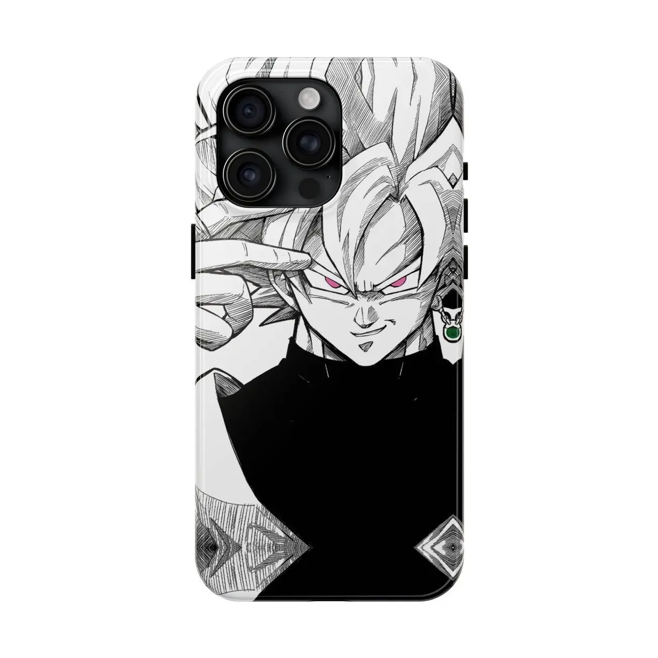 Goku Black-Striped iPhone Case, Frosted Silicone, Shockproof – Compatible with iPhone 15/16, Pro Max, 12 Pro Max, 14 Plus, XS Max, 13 Pro Max, 15 Pro, 11 Pro Max, 16 Plus, 17 Z
