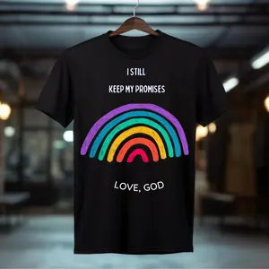 Crewneck T-Shirts Promise Rainbow Print Cotton Menswear