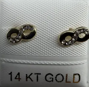 Aretes de oro del infinito 14k