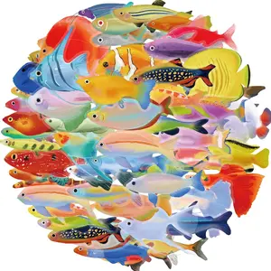 Cute Ocean Sea Animal Pattern Sticker (50pcs), Waterproof Vinyl Laptop & Bottle Sticker, Classroom Prizes for Kids