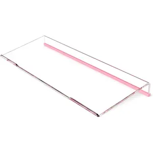 Computer Keyboard Stand - Clear  Keyboard Riser Tilted Keyboard Holder Keyboard Tray with Lightpink Non-Slip Strip for Easy Typing at  School Office Desk Accessories