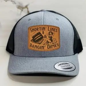 Camo Snortin Lines and Bangin Dimes Trucker Hat, Embroidered Outdoor Cap, Unisex Baseball Cap Casual Style Gift For Him, Gift For Her