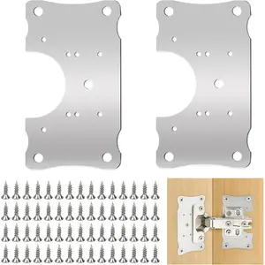 Metal Hinges Repair Fixing Plates with Screw for Kitchen Cupboard Door, Cabinet Hinge Repair Plate, Hinge Repair Board with Screws 10-Pcs