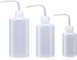 Wash bottle, 3 Pack LDPE Squeeze Bottles, Safe Plastic Low Density Polyethylene Watering Bottle Tattoo Wash Bottle with Narrow Mouth, for Chemistry, Industry, Lab & Gardening, 500, 250,150ml