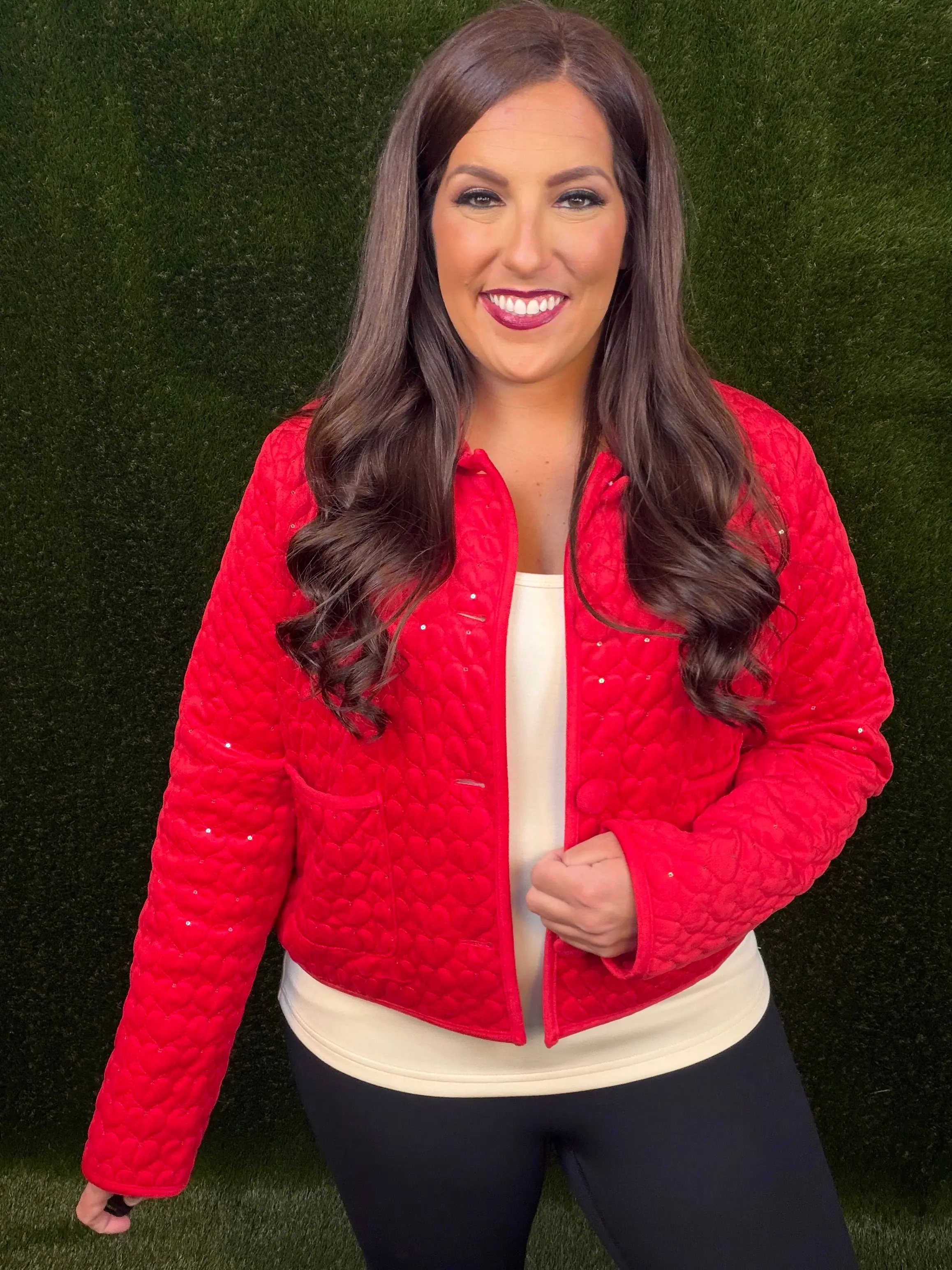 It Must Be Love Quilted Jacket - Red