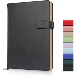 Hardcover Leather Journal Notebook A5 Lined 212 Pages 5x8.25 Inches  Edged Pages with Strap Closure Travel Work School Writing Journaling Notebooks for Women Men  Box Packaging Black