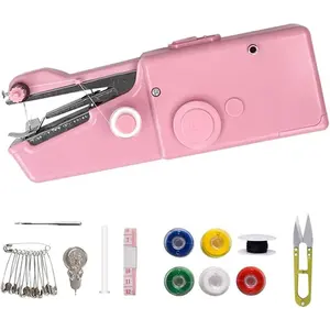 Hand Held Sewing Machine, Mini Sewing Machine for Beginners Adults, Suitable for Clothes Travel DIY Pink