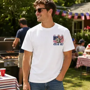 Happy 4th Of July To All You Sumbitches Shirt - Funny Patriotic Sheriff T-Shirt - Retro Independence Day Graphic Tee - 2 Sided Print BBQ Top