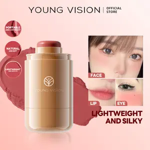 YOUNG VISION Lightweight Pocket Blush Stick, Multi-Use Creamy Blush in 6 Colors, Smooth Texture, Long-Lasting Natural Look, Daily Makeup Cosmetic Use