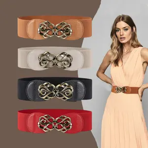 4Pcs Women Elastic Belts,Skinny Stretch Vintage Fashion Waistband for Dress with Buckle (Suit for waist size 28"-35") 2.36" Wide - Tools & Hardware.