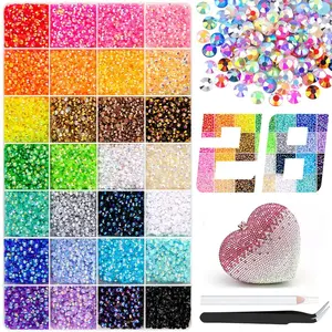 28 Colors with 26000Pcs Jelly Rhinestones synthetic beads With Kit for Bedazzling 3mm Multicolor synthetic beads Resin Flatback beads for Art Bedazzler Kit for Crafting Book Shoes Nail Art Glitter Decorative Nails Glam Pack Glitter,DIY Craft Rhinestones