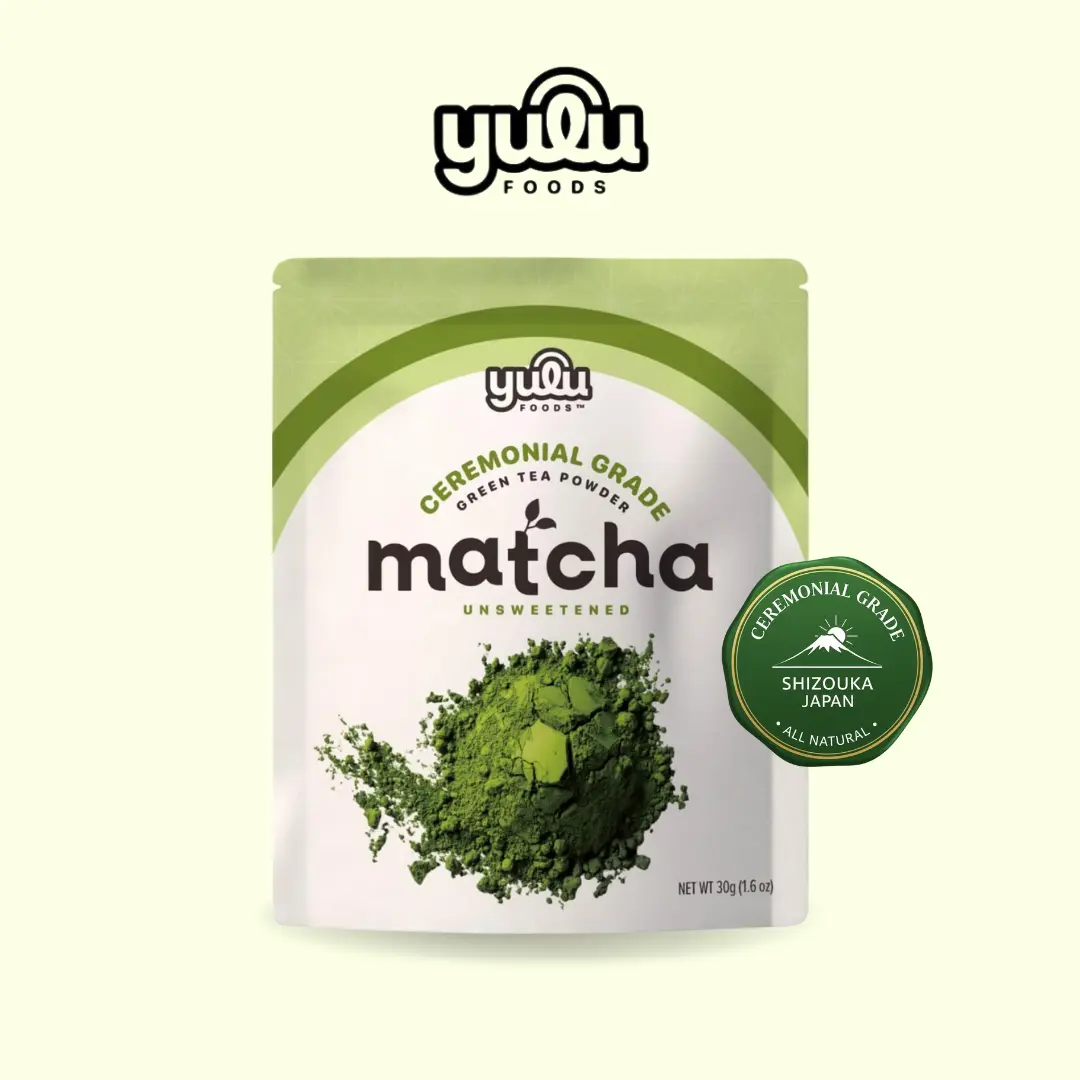 Yulu Foods Matcha Green Tea Powder – Everyday Blend or Ceremonial Blend, Unsweetened, 30g