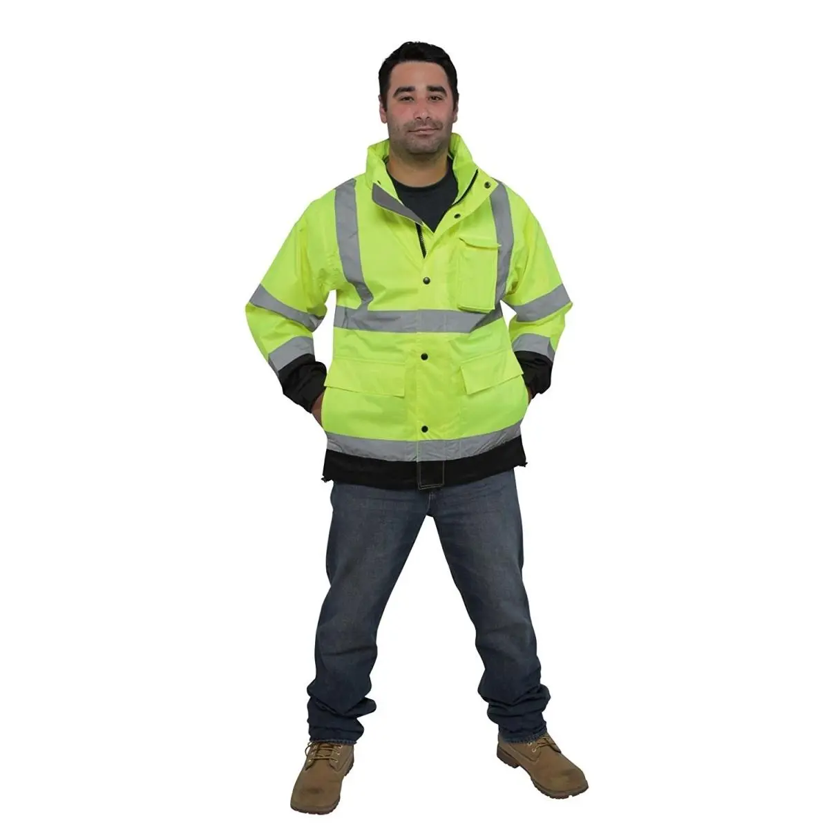 Utility Pro UHV822X-YB-3X Basic Class 3 Waterproof Large Men's Jacket, Yellow & Black - 3X, Large Men's Jackets