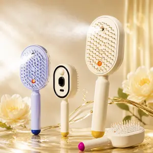 Aromatherapy Steam Hair Brush, Electric Spray Massage Comb with Essential Oil Mist, Anti Static Volumizing Tool for Frizz Control, Rechargeable Hair Styler for Home Travel