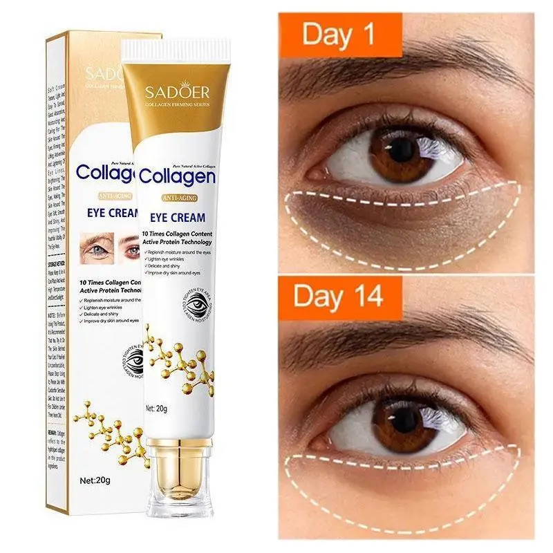Collagen Under-Eye Care Cream 2024, Instant Eye Bag & Puffiness Reducer, Wrinkle & Fine Line Fader, Dark Circle Brightener, Firming Moisturizer with Repair & Hydrate Benefits, Suitable for All, Eyebags Remedy, Reduces Puffiness, Cream Drop Form, Anti-Dark