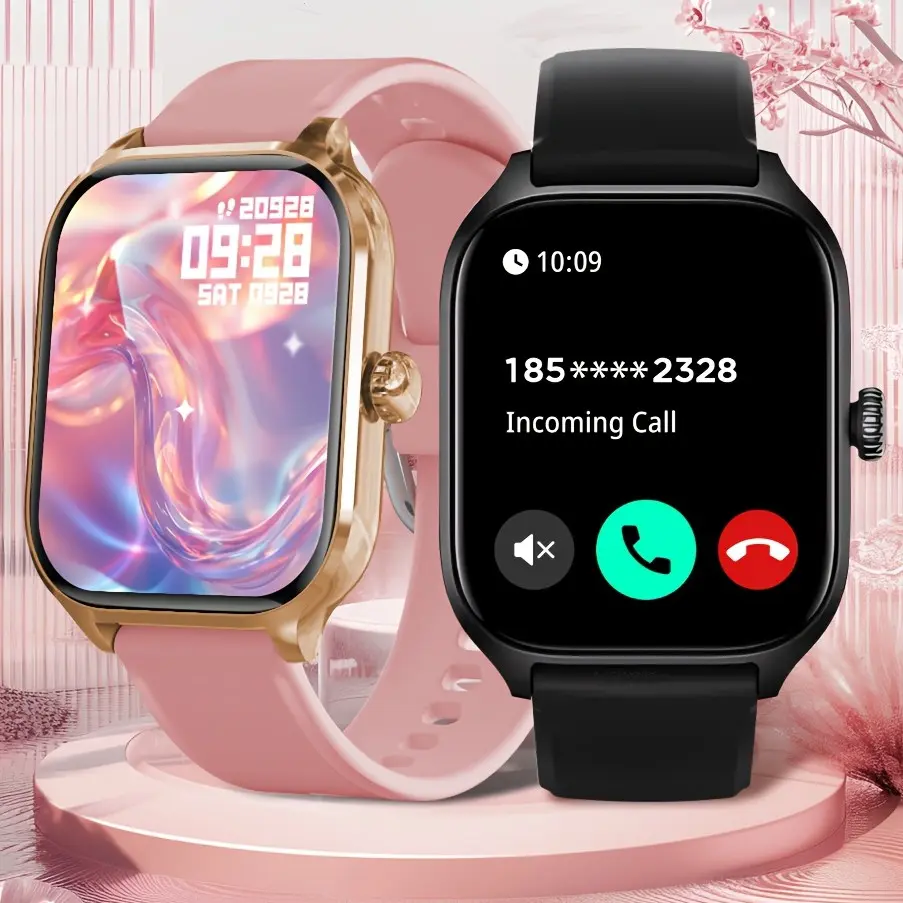 2.01-inch Smart Watch for Men and Women, Phone Calling, Music, Calculator, Message ,Stopwatch, Monitor Sports Watches Smart Compatible with Android and iOS, Wireless Smart Watch