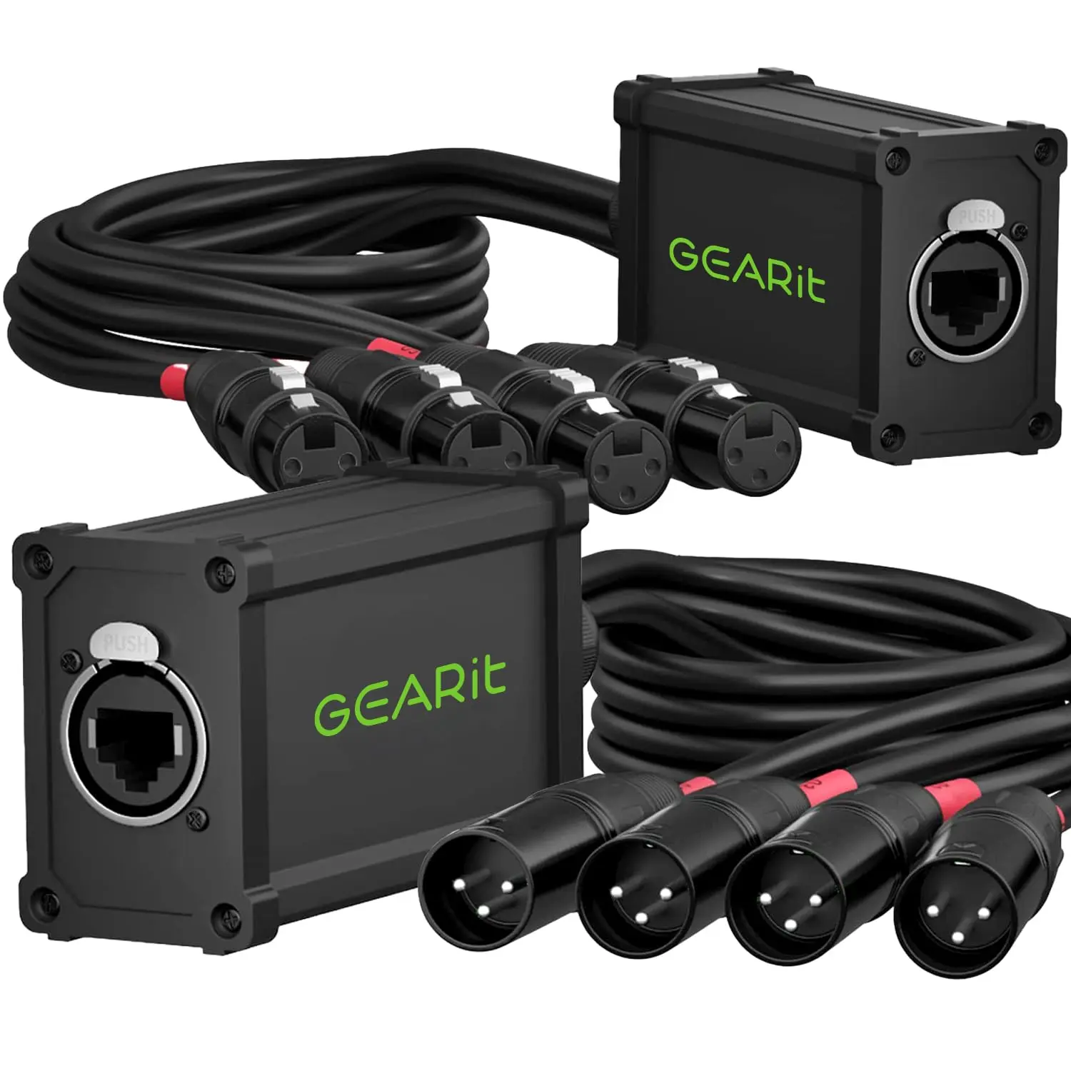 GearIt 4-Channel 3-Pin XLR/DMX/AES-EBU Audio & Lighting Controller Cable with Lock-In RJ45 Ethercon Ethernet Cable for Stage Network Components, Mics, Mixers, Instruments, Adapter Connection Needs