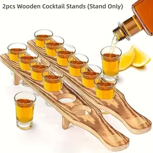 2-Piece Drink Tray Set for Tequila and Wine Tasting, Party Entertainment Beverage Accessories, Non-Food Contact Use