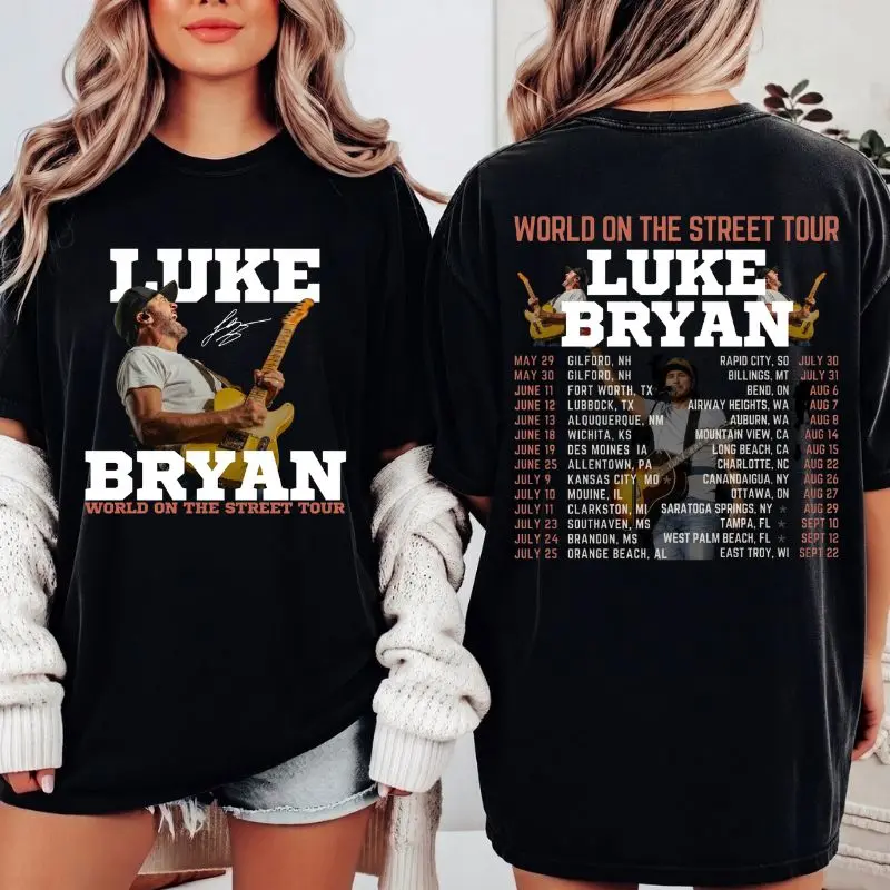 Luke Bryan Country Tour T-Shirt, Word On The Street Tour 2026 Shirt, Double Down Stadium Concert Graphic Tee, Retro Country Music Fan Merchandise, Vintage Unisex Cotton Casual Top