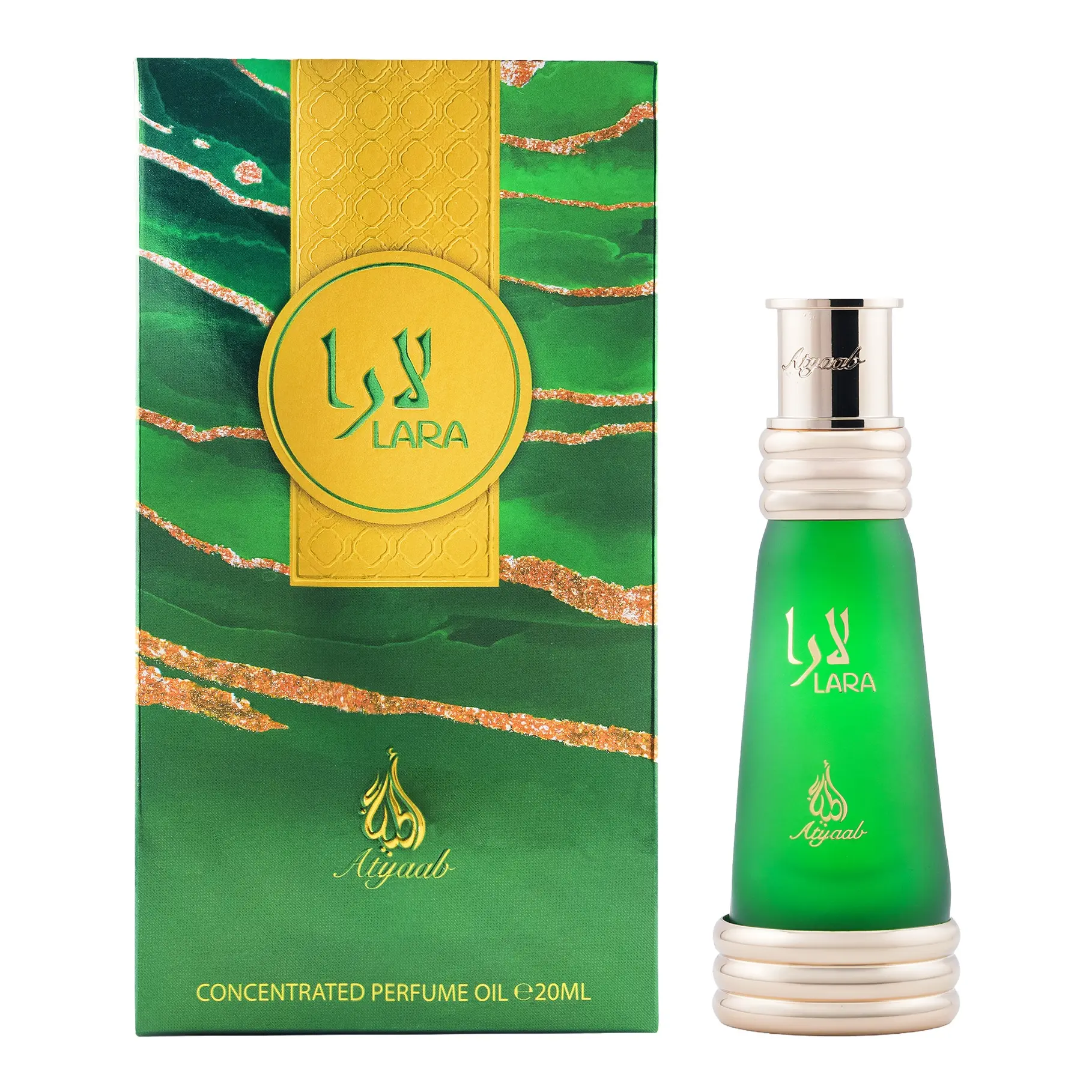 Atyaab Lara Green For Unisex Concentrated Perfume Oil, 0.68 Ounce