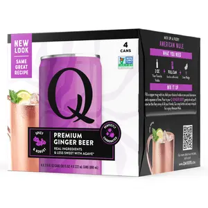 Q Mixers Premium Ginger Beer, Premium Cocktail Mixer with Real Ingredients, 7.5 fl oz (Pack of 4)