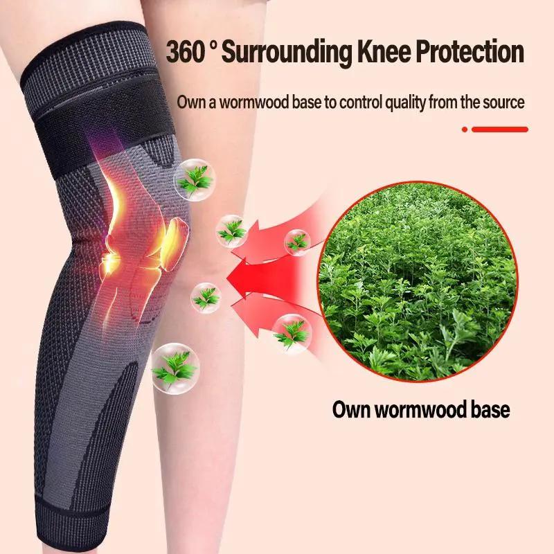 Full Leg Compression Sleeves 2 Pack Long Knee Kneeca Acupressure Self Heating Knee Sleeve Aicao Knee Protection for Warm Aicao Best Knee Brace For Women and Men
