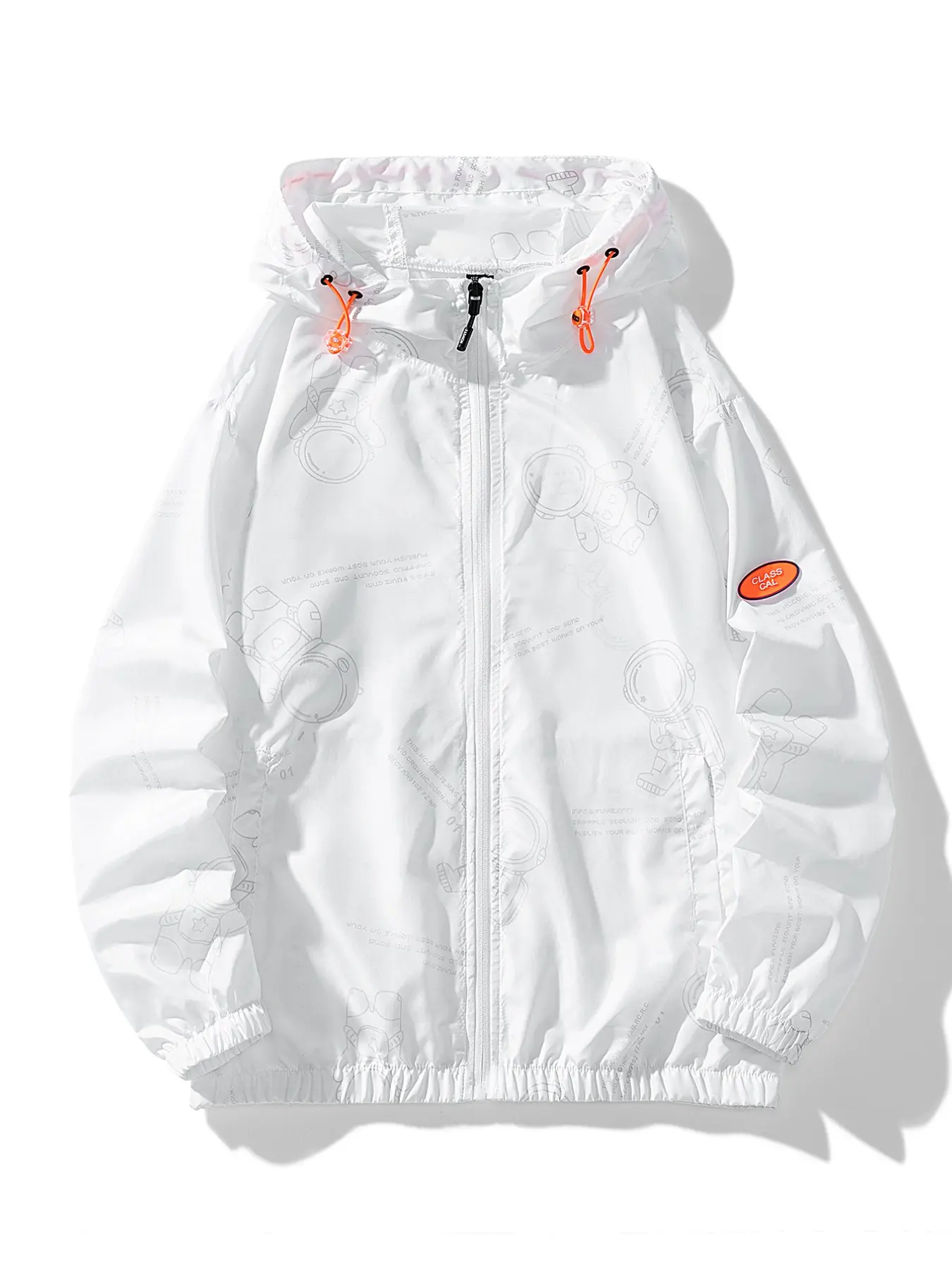 Men's Casual Breathable Sun Protection Cartoon Pattern Jacket, Casual Outdoor Jacket, Streetwear Jackets, Lightweight Summer Outerwear, Comfortable Daily Wear, Stylish and Practical