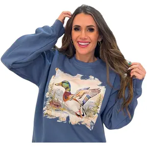 Mallard Duck, Watercolor, Cabin, Mountains, Duck Hunting, Hunting Season, Duck Hunting Season Sweatshirt (Website)