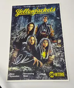 YELLOWJACKETS Signed Movie Poster, Autographed by Jasmin Savoy Brown, Samantha Hanratty, Sophie Nelisse, and Sophie Thatcher Poster CoA  (unframed) (No Framed)
