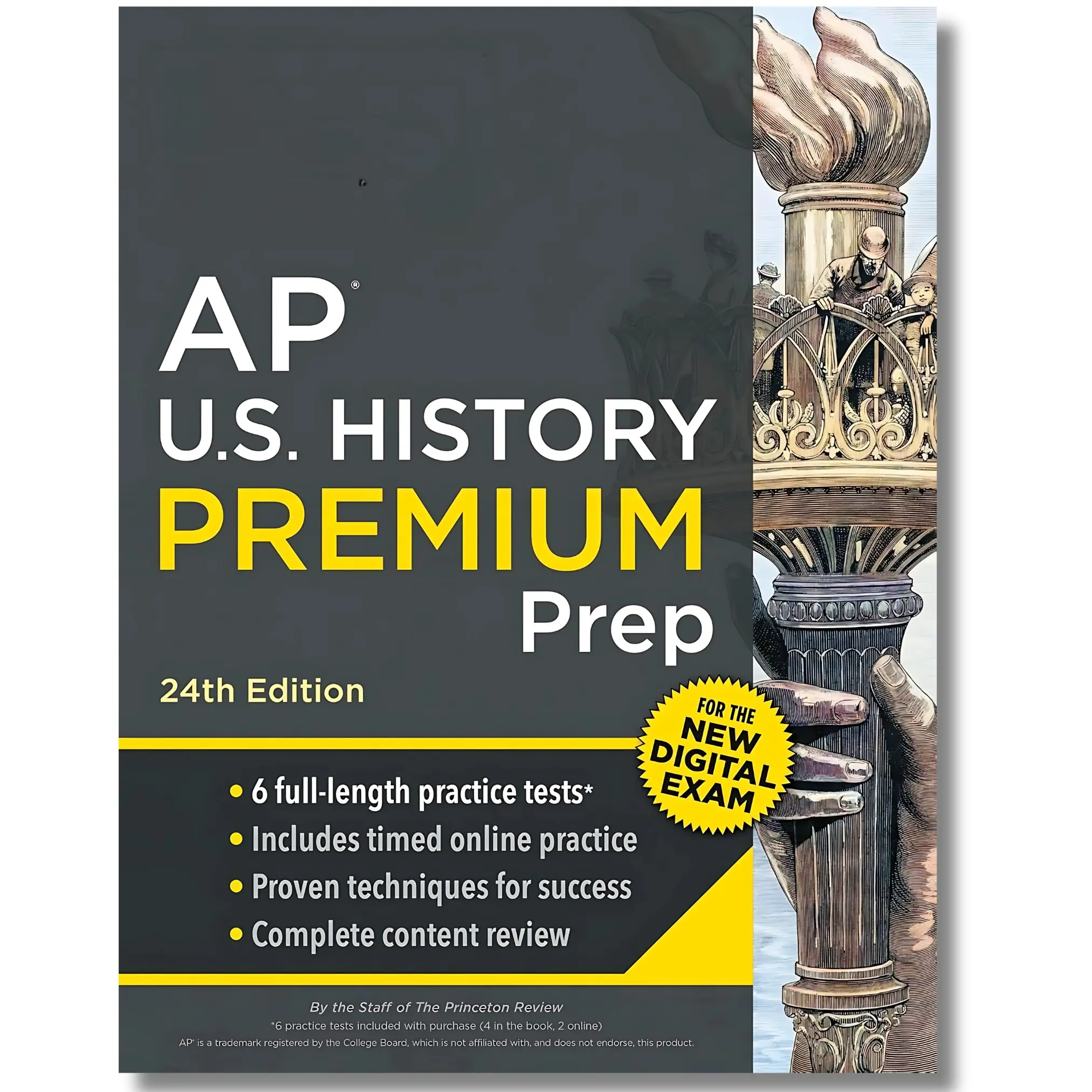 Princeton Review AP U.S. History Premium Prep 24th Edition 6 Practice Tests Digital Practice Online Content Review College Test Preparation