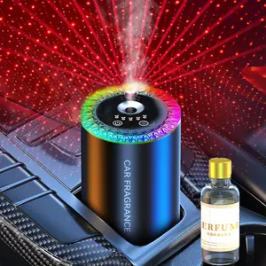 2026 Best Gift - Smart Car Air Freshener, Car Air Freshener Diffuser with Starry Sky Projection, Cars Scent Diffuser with RGB Music Syncing Light, 5 Mode Adjustable, Auto On/Off Cars Diffuser, 50ml Cologne