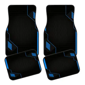 Future Tech Grid Car Floor Mats, Non-Slip Polyester, Durable Absorbent, Easy to Clean, Suitable for Trucks, Vans, Suvs, Front and Rear Seats