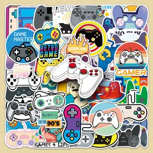 Game Controller Pattern Sticker, 50pcs/set Creative DIY Decorative Sticker, DIY Decals for Water Bottle, Laptop, Phone Case, Scrapbooking, Journal Making, Accessories
