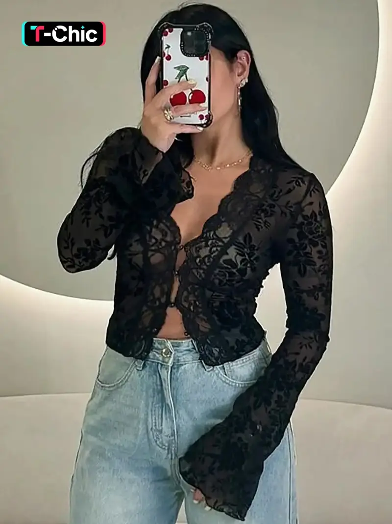 shirt see through crop top - TikTok Shop