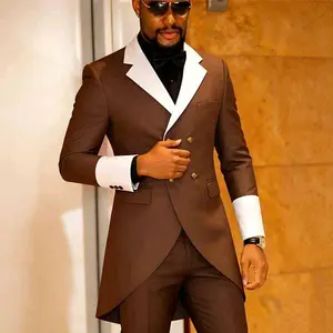 Men's Tailcoat Suit,Mens Suits 2 Piece Slim Fit Double-Breasted Swallow Tail Coat For Proms,Concert,Wedding