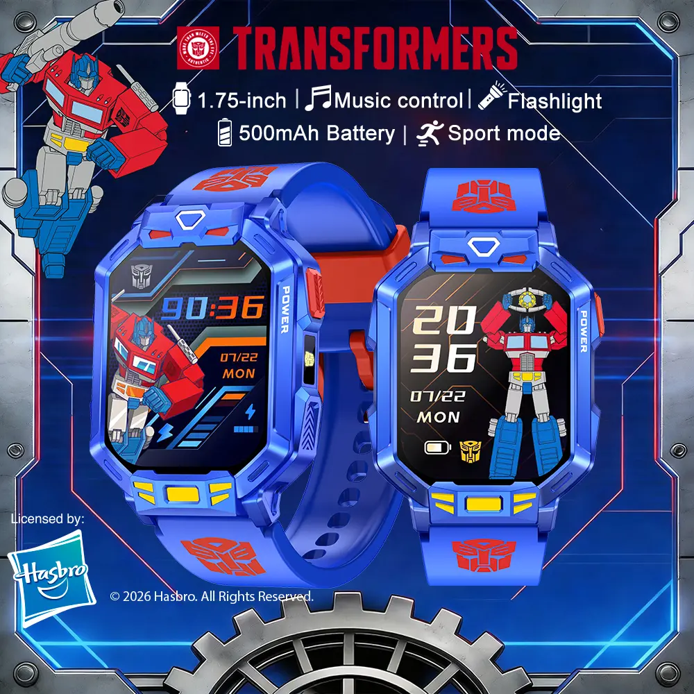 Transformers, Optimus Prime Kids Educational Game Watch, equipped with various fun games, 500mAh large battery, supports multiple exercise modes, flashlight, alarm clock, calculator, remote control photography, suitable for children over 3 years old. tikt