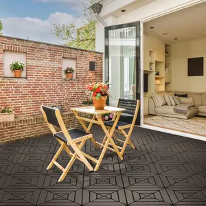 Interlocking Floor Tiles, 12" x 12" Outdoor Flooring, All-Weather Waterproof Deck Tiles for Patio/Poolside/Garage/Gym, 1 Sq Ft Coverage per Tile, Easy to Install
