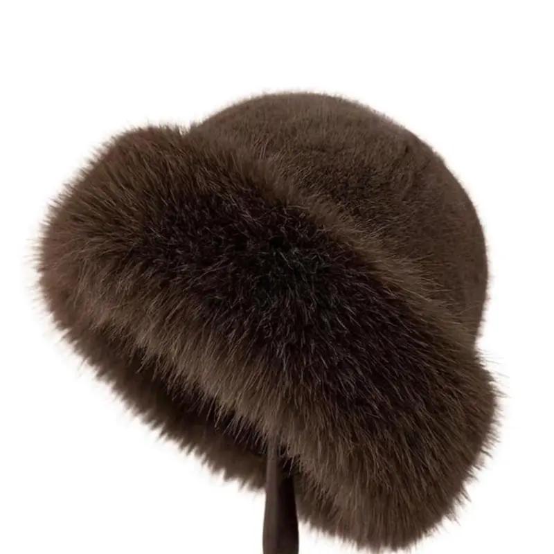 Women's Winter Hat, Thick Warm Knit Ear Protection Cap, Hand Washable, Perfect Holiday Gift, Elegant Faux Leather Design, Knit Hats, Fashion Hats, Stylish Hat, High Quality Hat, Fashionable Hats, Knitted Hat, Knitting Warm Hat