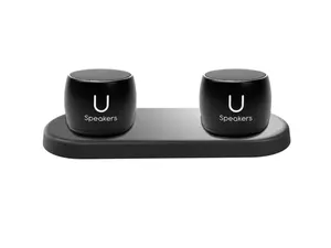U Pro Speakers Set of 2 | TWS Wireless Bluetooth Speakers, Incredible Surround Sound, Charging Tray | Perfect Speakers for Home, Parties, Activities! Small Speakers, Rich Sound | Black