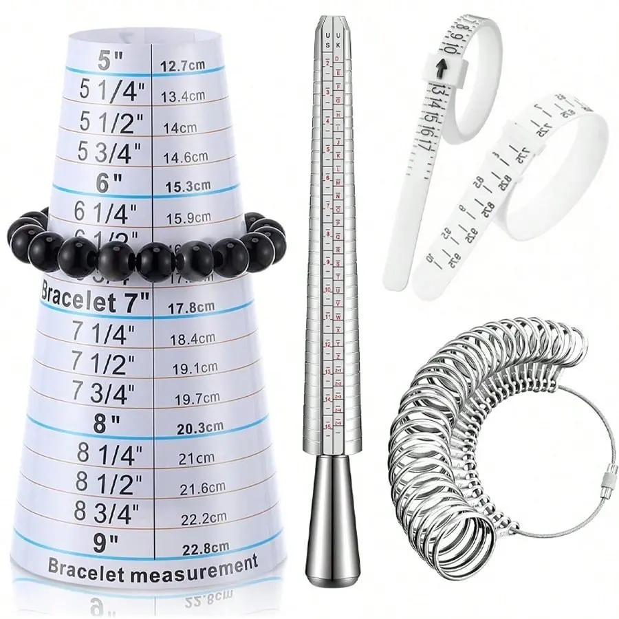 Jewelry Making Bracelet Sizing Tool and Mandrel, Precise Plastic Bracelet Measurer, Durable Wrist Circumference Gauge for DIY Bracelet Making Measurement
