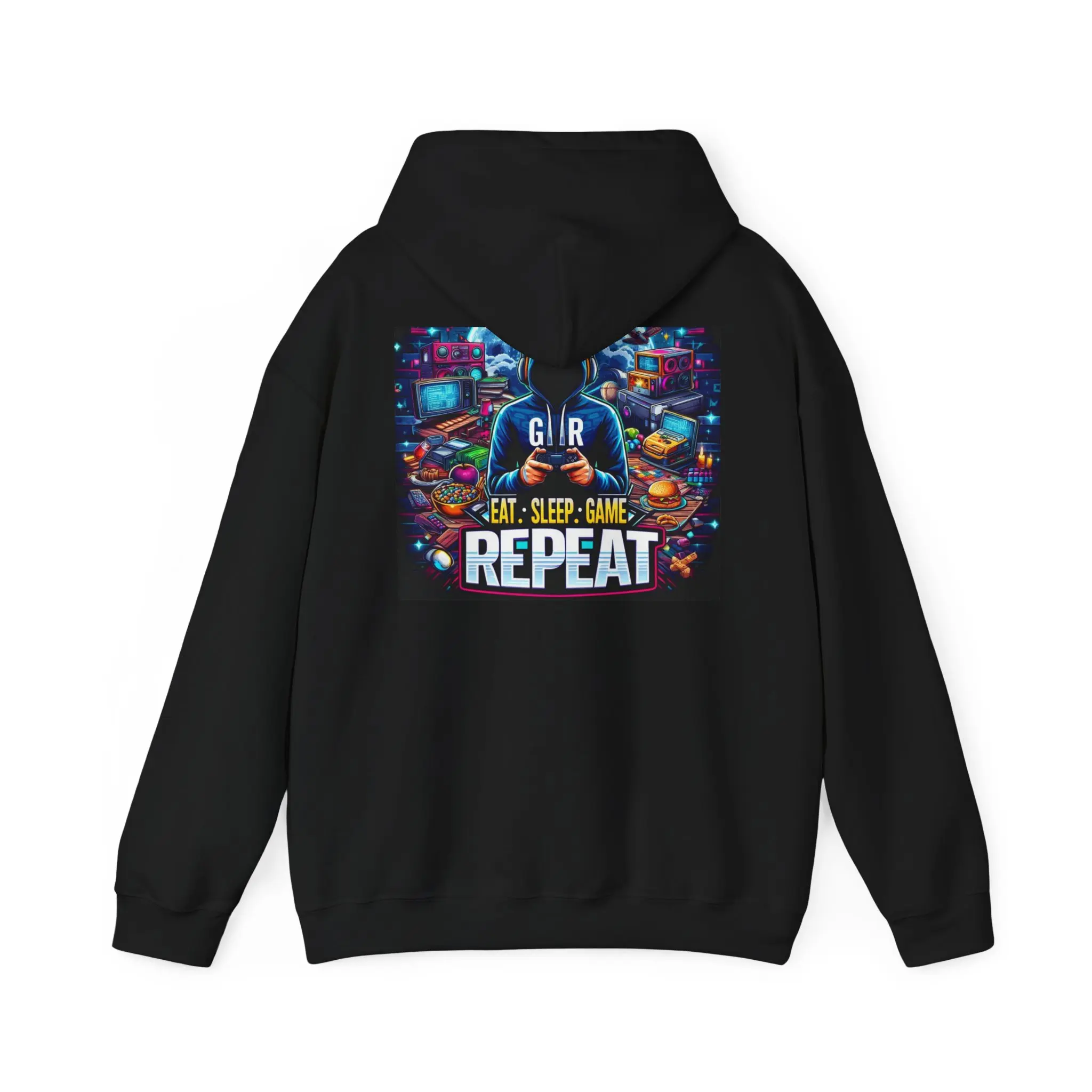 Gamer Hoodie - Eat Sleep Game Repeat, Unisex Heavy Blend Sweatshirt, Gift for Gamers, Gaming Apparel, Cozy Wear