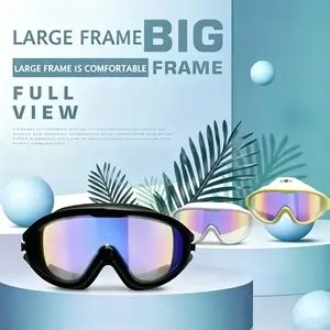 Adult electroplated large frame swimming goggles/anti-fog and anti-ultraviolet/safety optical lenses/swimming accessories