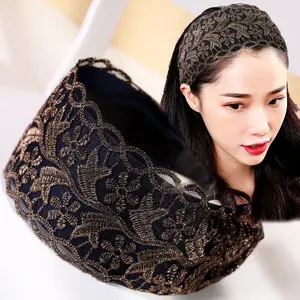 BIGWIG Women's Headband,Vintage-Elegant Floral Lace Headband | Non-Slip, Stylish Hair Accessory | Wide-Brim Design (Covers Gray Hair & Tames Flyaways) | Non-Slip Toothed Headband