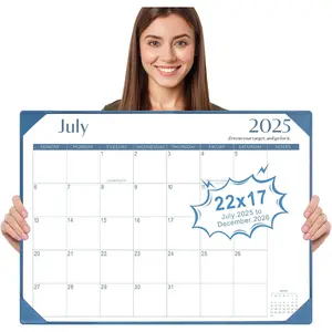 Desk Calendar 2025-2026 with Desktop Mat, Simplified Large 22" x 17" Desktop Calendar, 18 Month Table Calendar from July 2025 to Dec 2026,  for  School and Office - Dark Blue