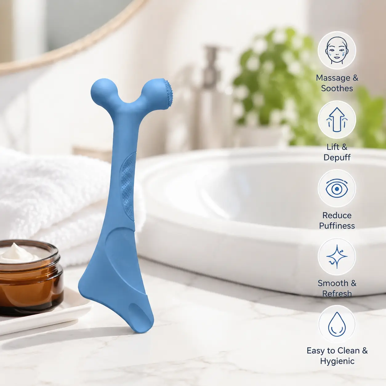 1 Piece Silicone Eye Serum Massager Stick, Multi-Head Design for Daily Eye Skin Care, Suitable for Skincare Application and Gentle Massage Use