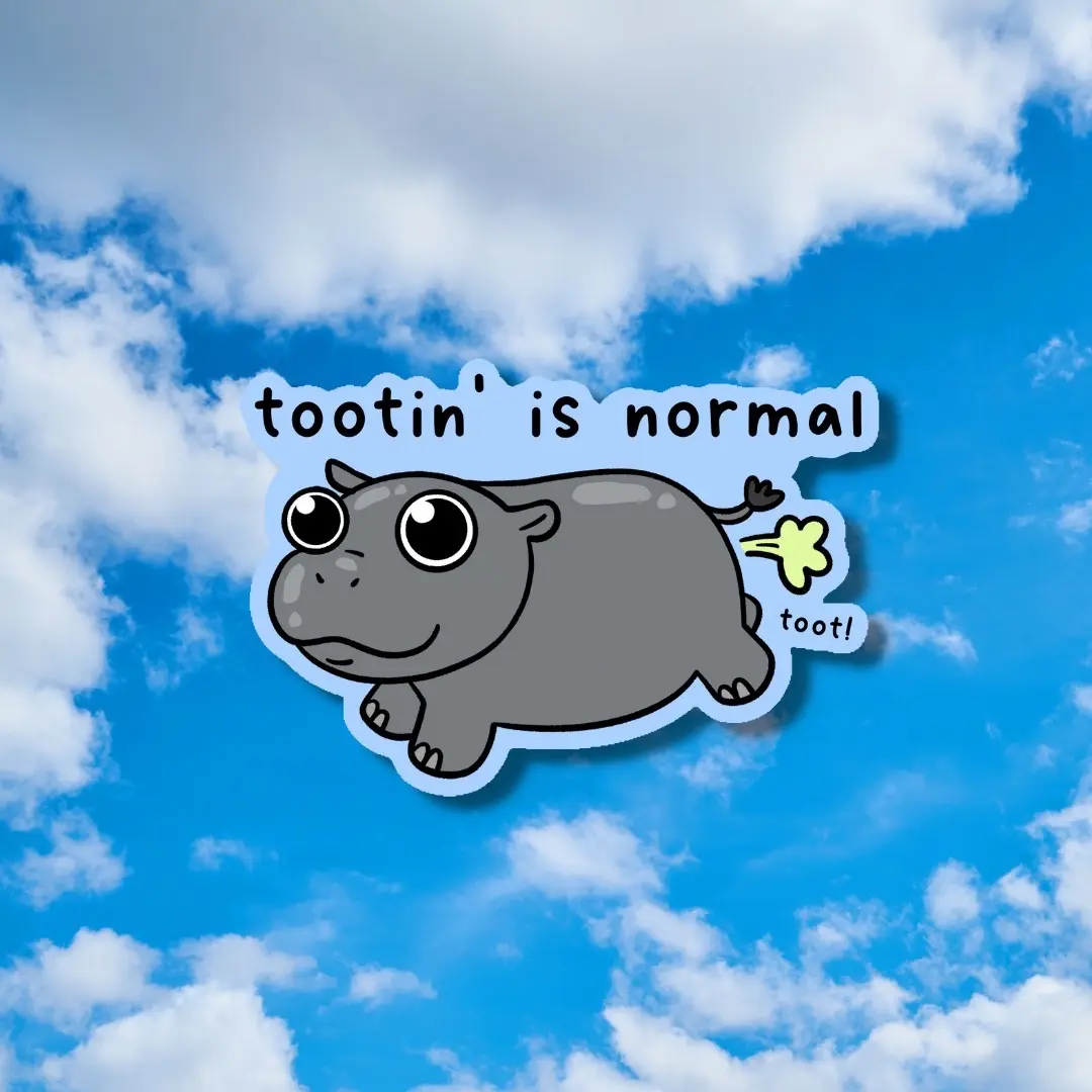 Tootin Hippo Sticker