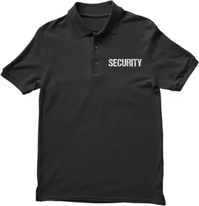 Security Polo Shirt Front & Back Print (Distressed, Black & White) Security Polo Shirt Front & Back Print (Distressed, Black & White)