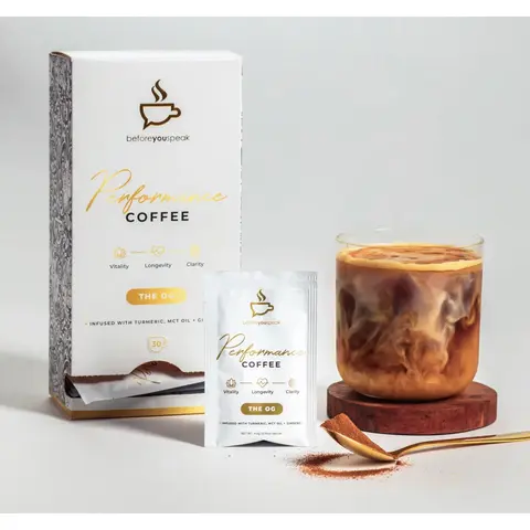 Beforeyouspeak Performance Coffee - The OG (Sweetened Latte), Instant Colombian Coffee with Functional Ingredients, Single Serve Sachets, Keto & Vegan Friendly, Gluten Free, Dairy Free, No Added Sugar