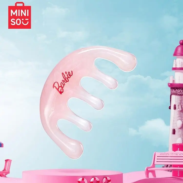 BARBIE 5-Prong Resin Meridian Massage Comb, Haircare & Body Care Tool for Scalp, Daily Stress Relief Lightweight Massager for Face & Neck,Back to school